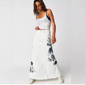 NWT Driftwood x Free People Bluebell Fleur Maxi Skirt 28 $188